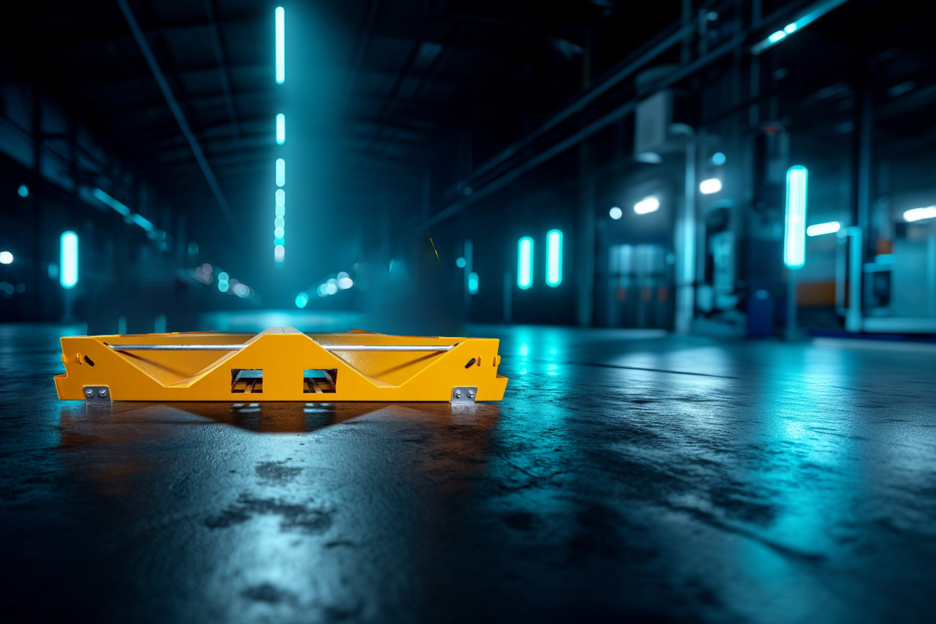Heavy-duty steel coil carrier in safety yellow