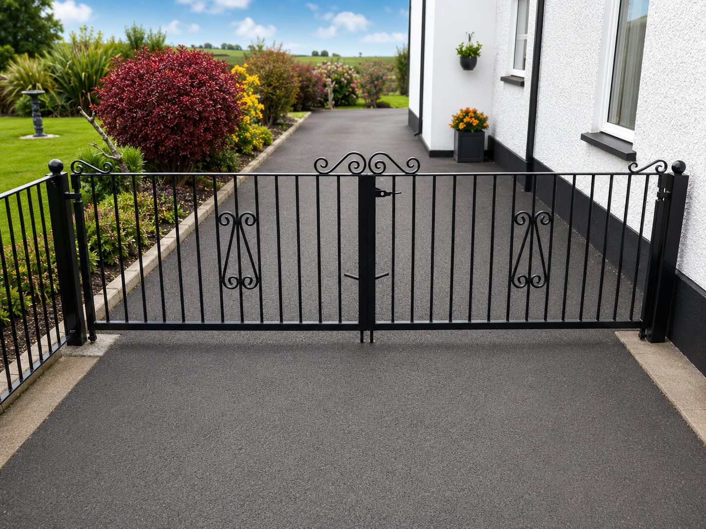 Wrought iron gates ready for repair and automation retrofit